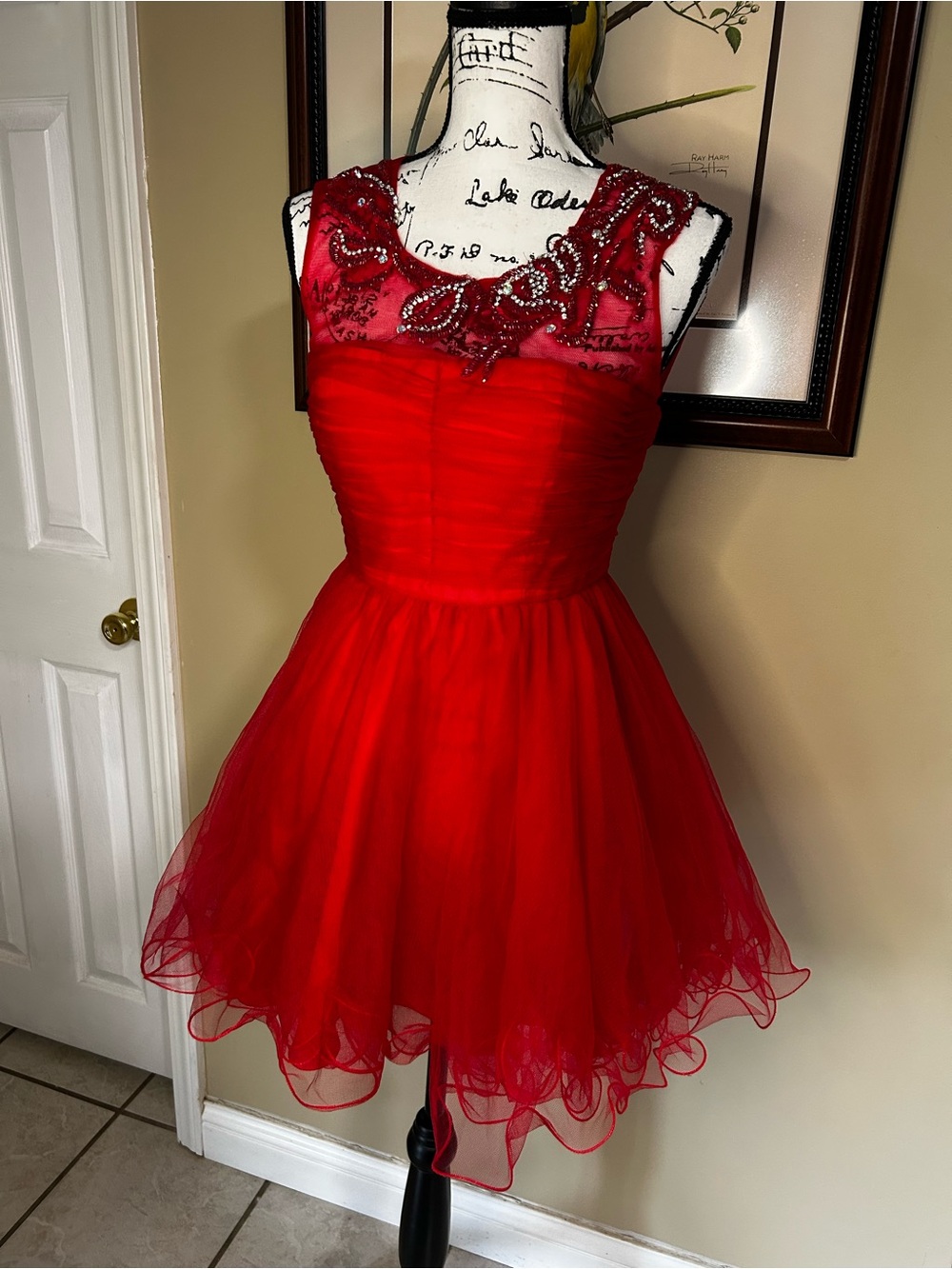 4/$25 Narianna Red Formal Rhinestones Small